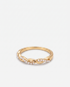 Torsade twisted pearl ring side profile