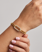 Pave bracelet worn on model wrist