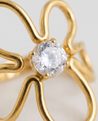 Lou white crystal ring macro detail