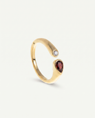 Birthstone ring January garnet red