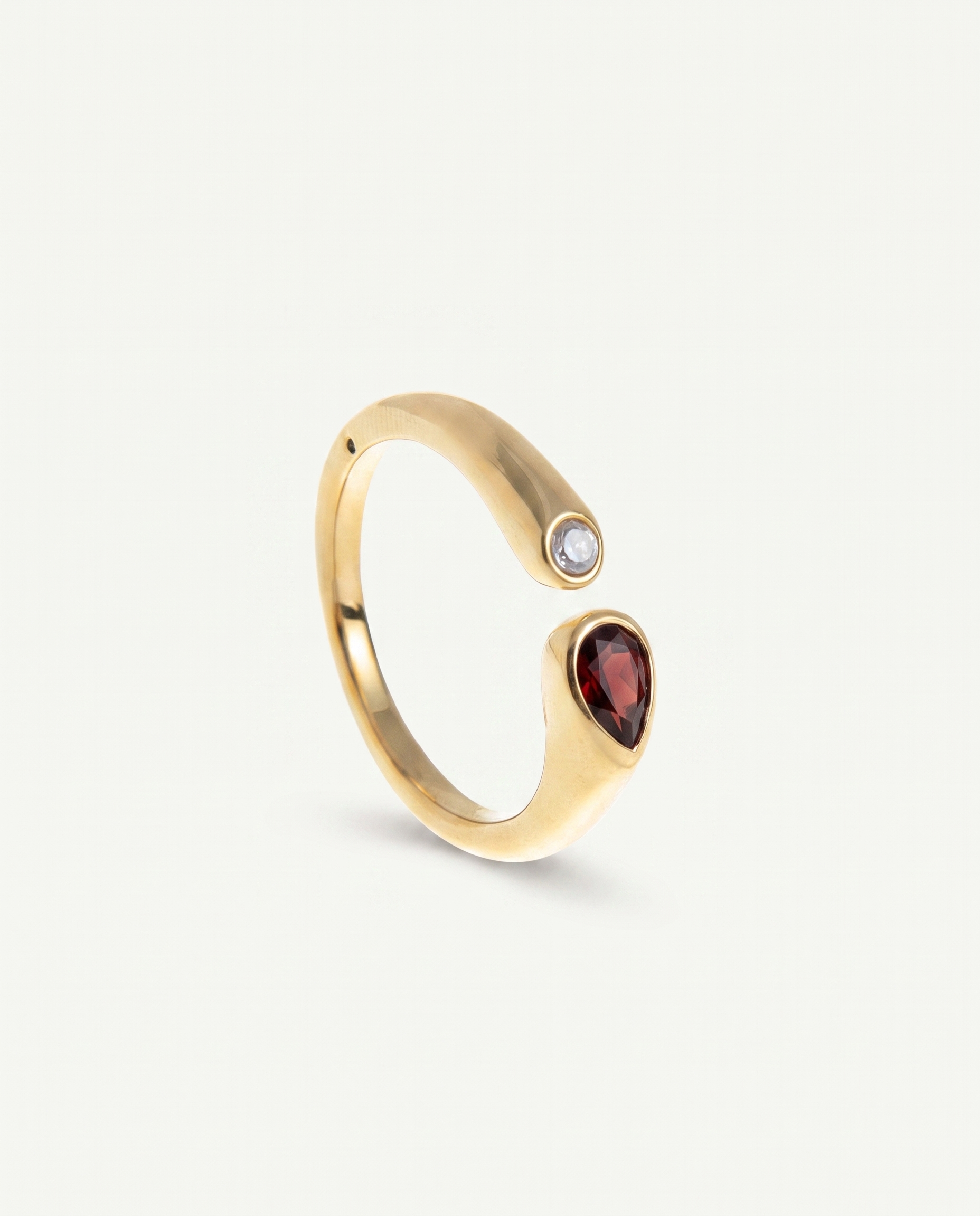 Birthstone ring January garnet red