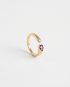 Birthstone ring February amethyst purple