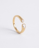 Birthstone ring April clear diamond