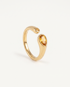 Birthstone ring November citrine yellow
