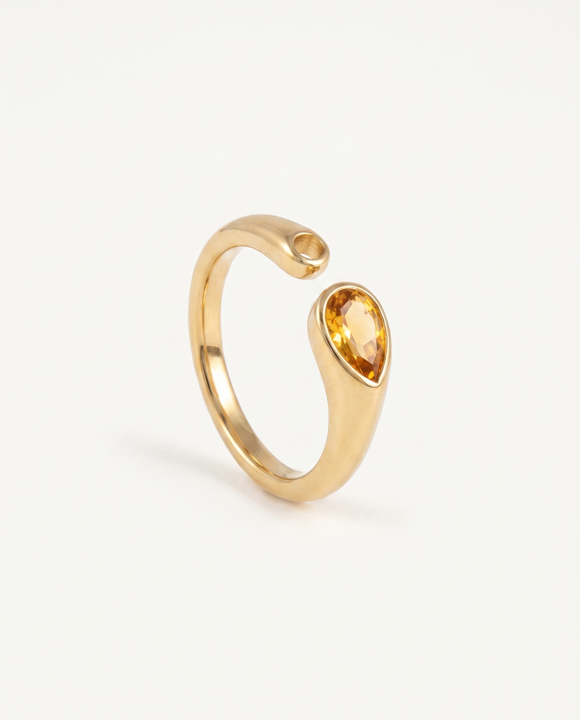 Birthstone ring November citrine yellow