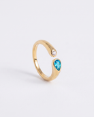 Birthstone ring December turquoise blue