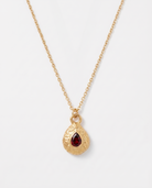 Birthstone necklace January garnet red teardrop