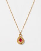 Birthstone necklace July ruby red teardrop