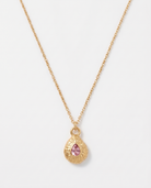 Birthstone necklace October pink tourmaline teardrop