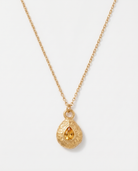 Birthstone necklace November citrine yellow teardrop