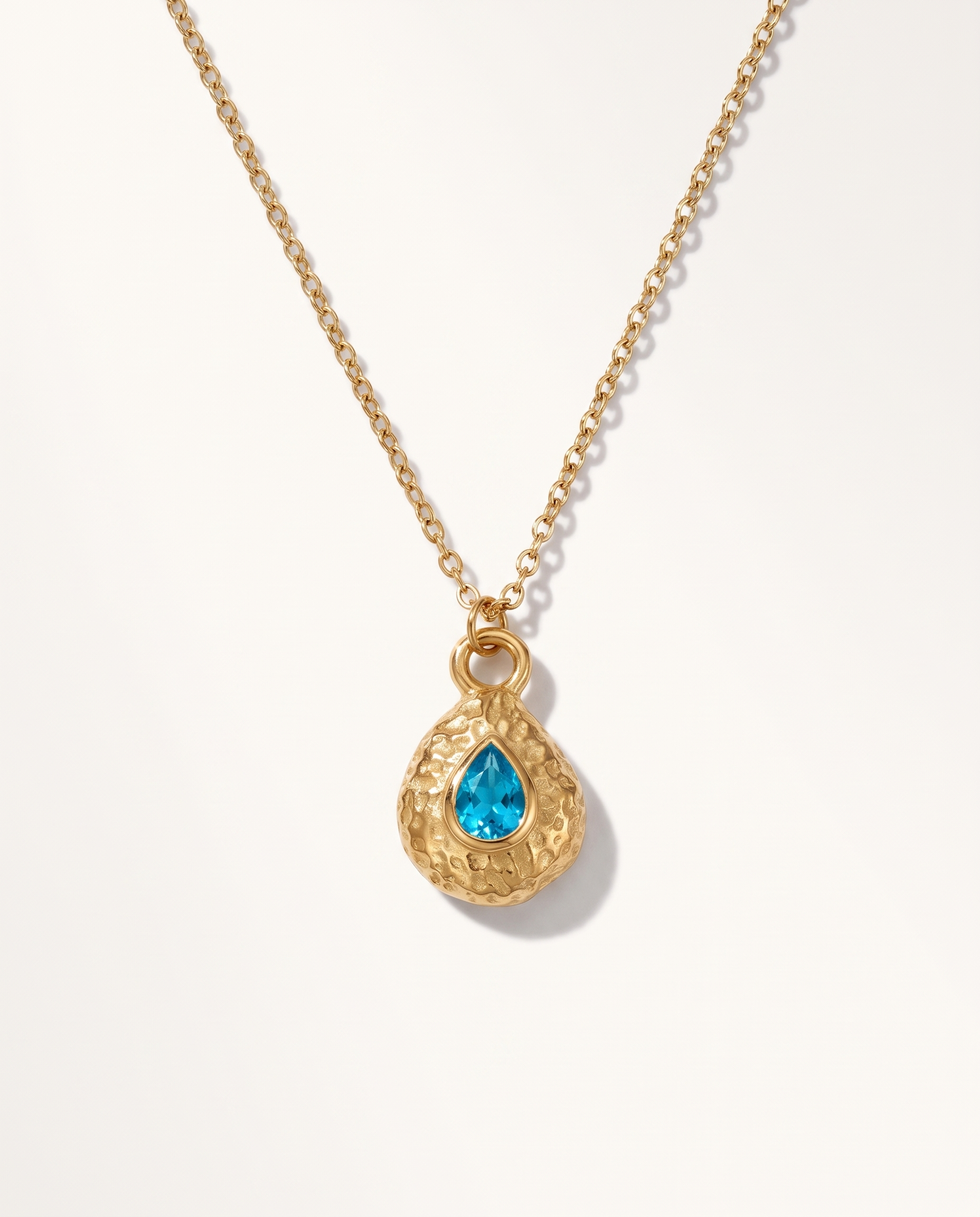 Birthstone necklace December turquoise teardrop