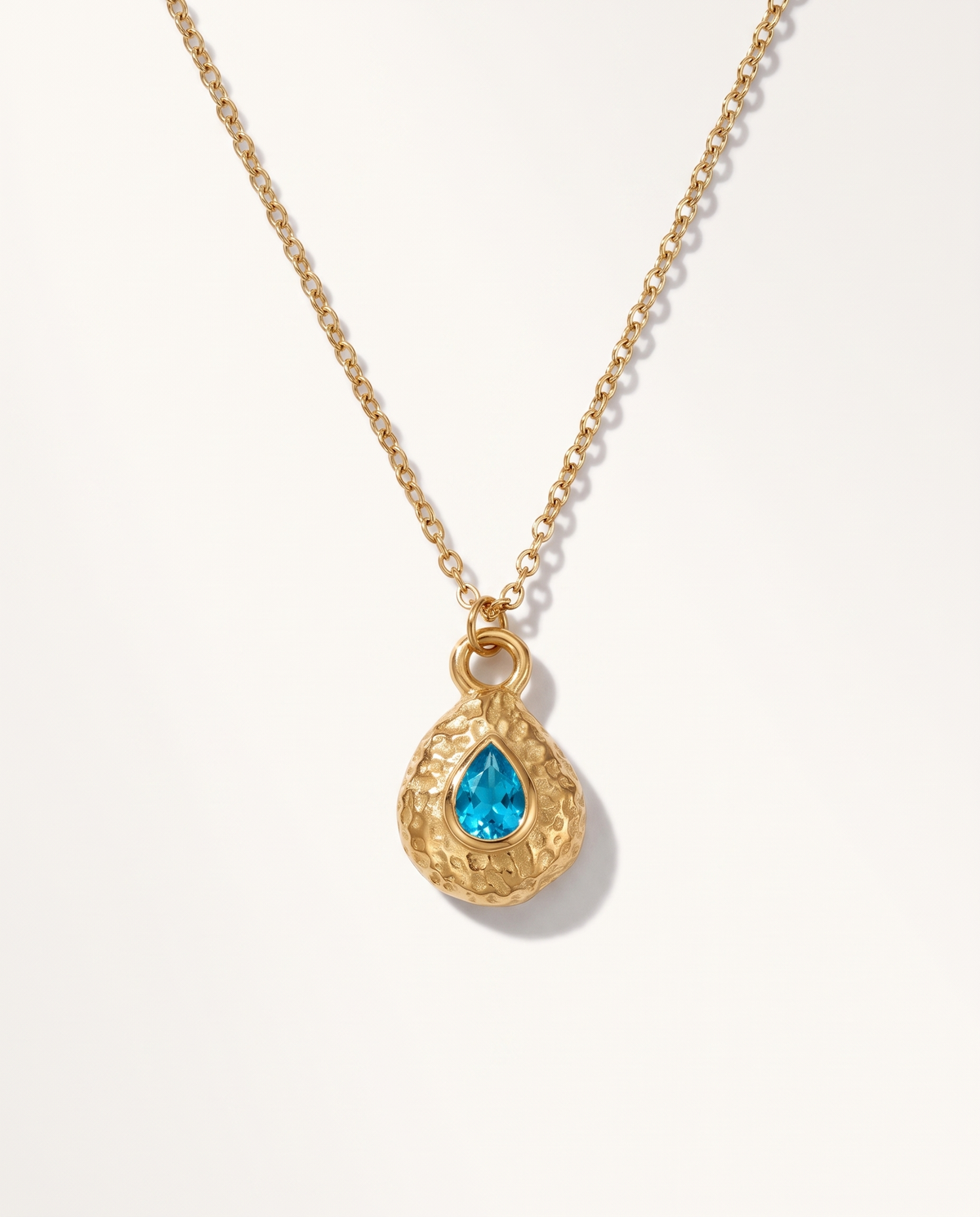 Birthstone necklace December turquoise teardrop
