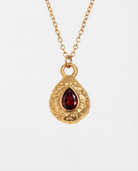 January garnet necklace macro