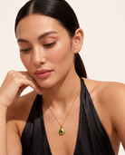 May emerald necklace worn on model second