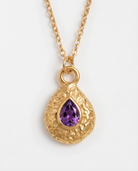 February amethyst necklace macro