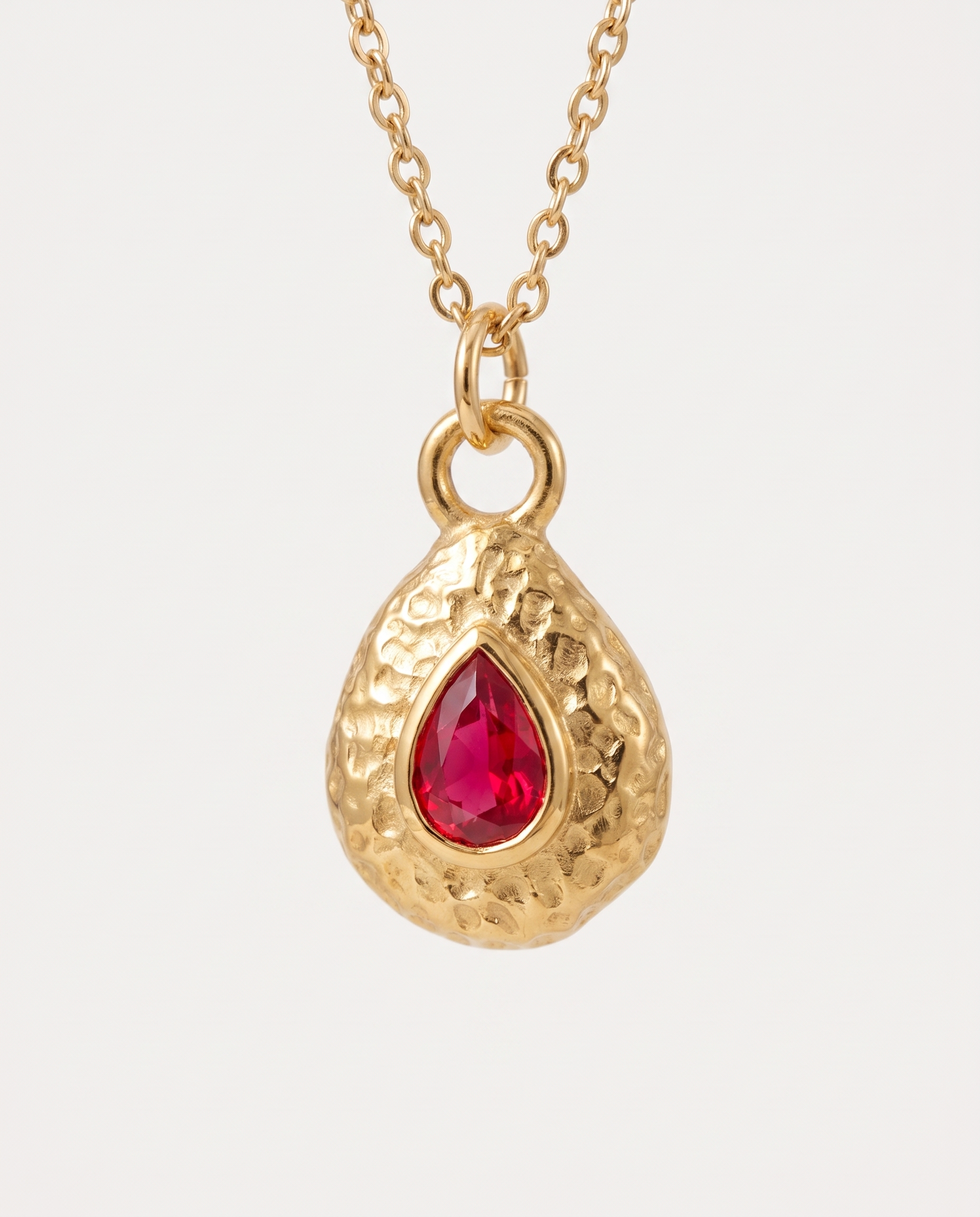July ruby necklace macro