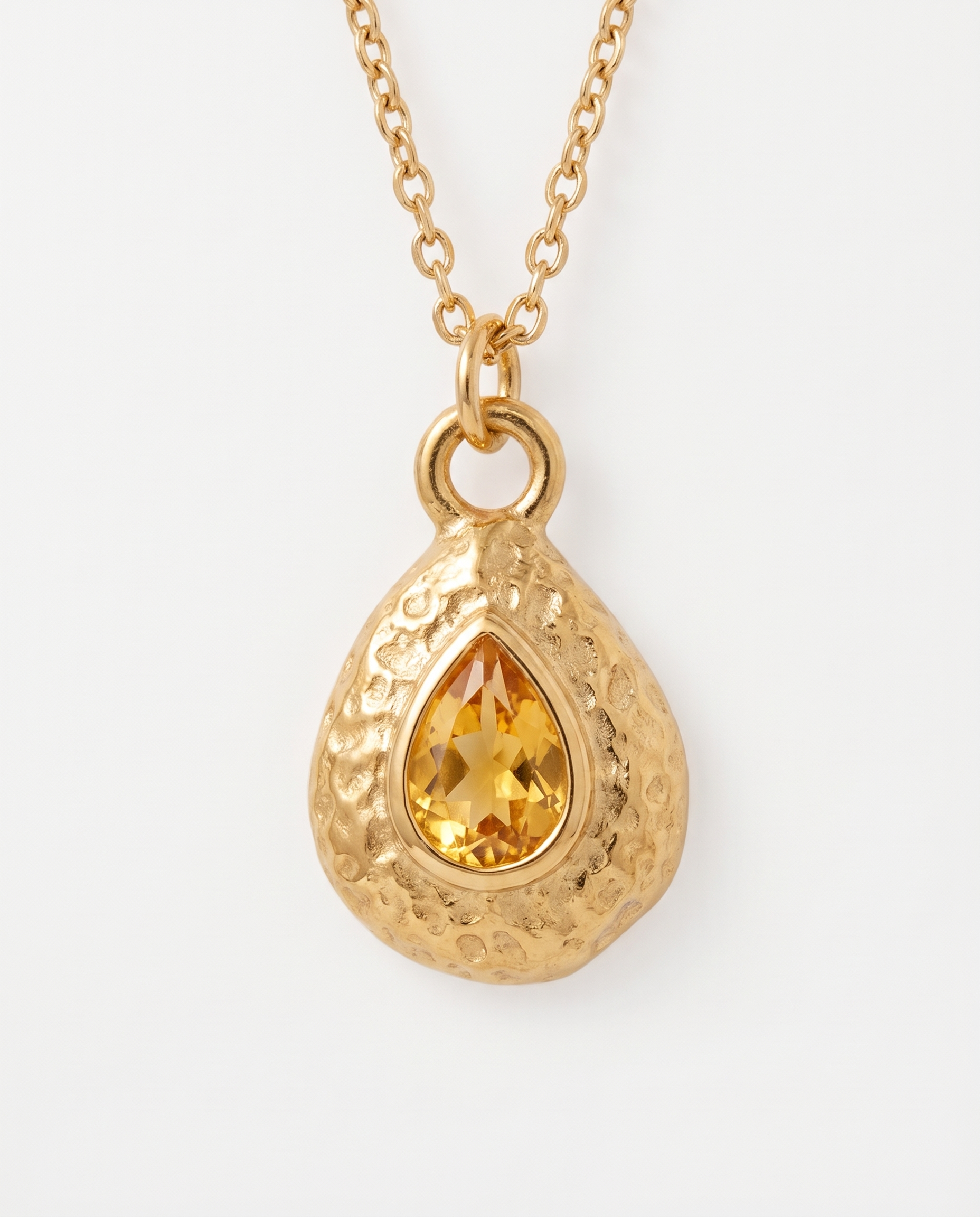 November citrine necklace macro