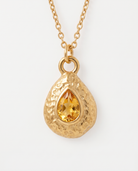 November citrine necklace macro
