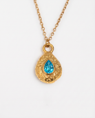 December turquoise necklace macro