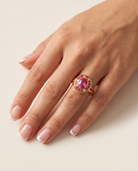 Colette gold ring worn on hand