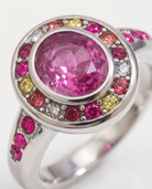 Colette silver halo ring macro detail