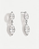 Isaure Marquise Drop Earrings, silver, product