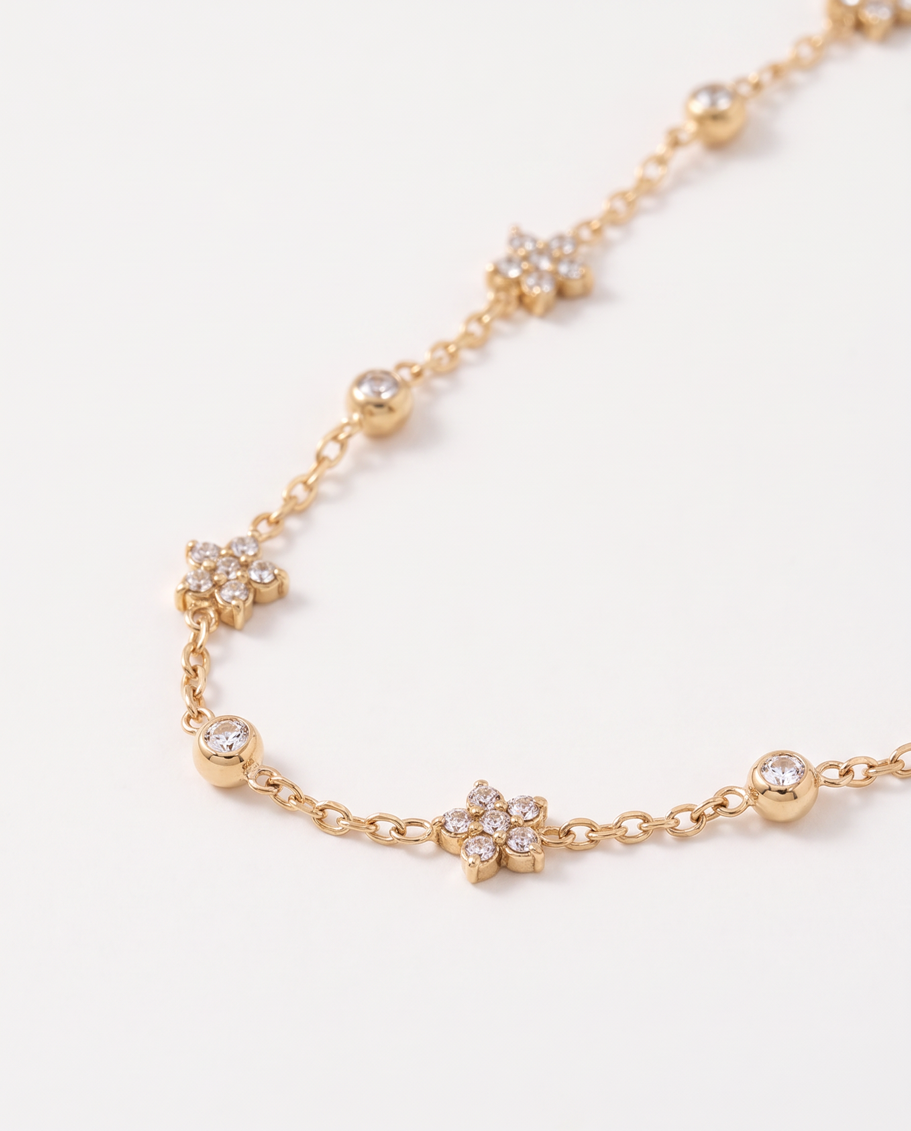 Florine Necklace, 18k gold-plated, detail